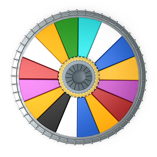 Prize wheel Prize wheel isolated on white. The slices are empty so you can add your own text. Clipping path included. wheel stock pictures, royalty-free photos & images
