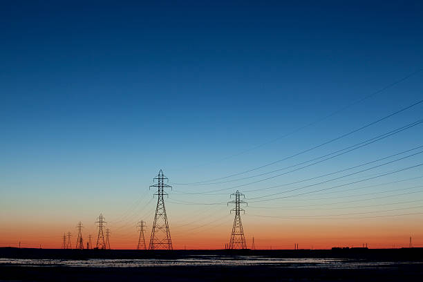 Power Towers "Image taken from the west perimeter at Winnipeg, Manitoba." winnipeg photos stock pictures, royalty-free photos & images