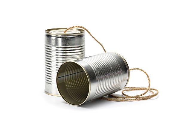 может телефон - telephone can communication tin can phone стоковые фото и изображения
