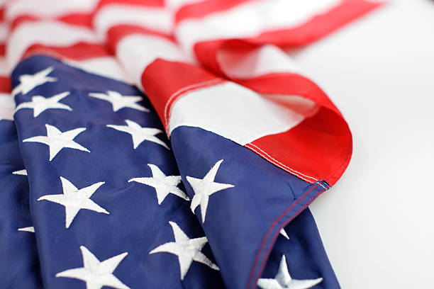 istock The Stars and Stripes American flag folded up 183823346