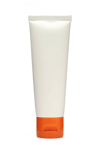 istock White blank tube with orange top cap isolated on white background 1838236669