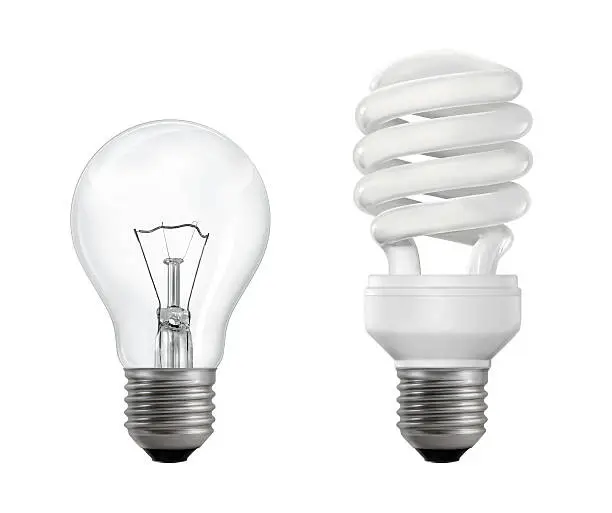 Photo of Filament and Fluorescent Lightbulbs