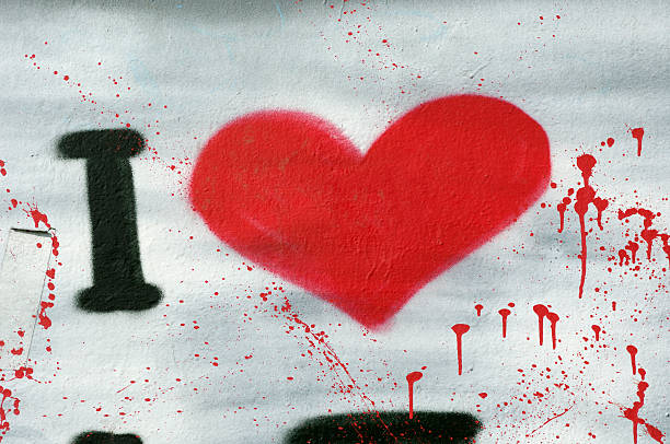 istock Red Graffiti heart I love you 183825010