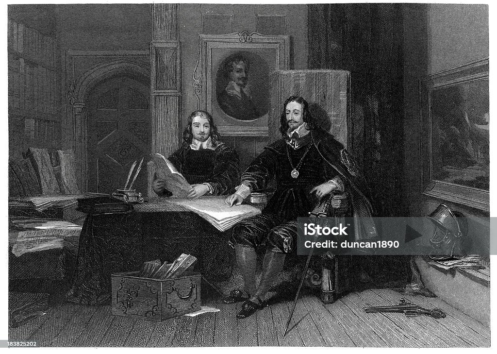 Rei Carlos I e Hyde em Oxford - Royalty-free Rei Carlos I de Inglaterra Ilustração de stock