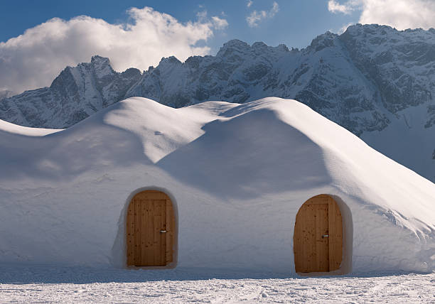 Igloo Village Igloo Village almost 10000 feet above sea level. -28 Celsius. Nikon D3X. Converted from RAW. igloo stock pictures, royalty-free photos & images