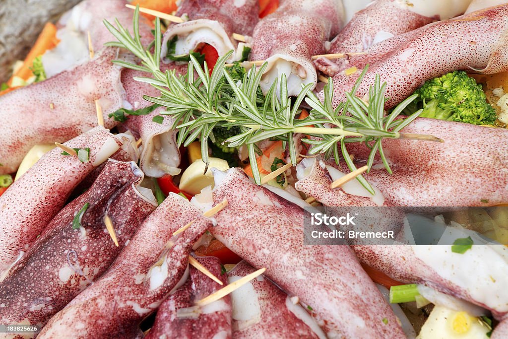 Branche de romarin sur un plat de fruits de mer - Photo de Aliment libre de droits