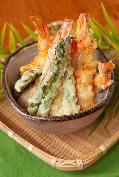 Tempura Shrimp with Asparagus