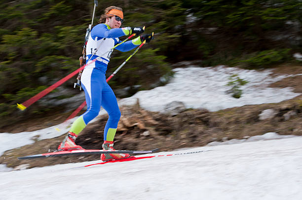 istock Biathlon competitor in a gentle slope 183825959
