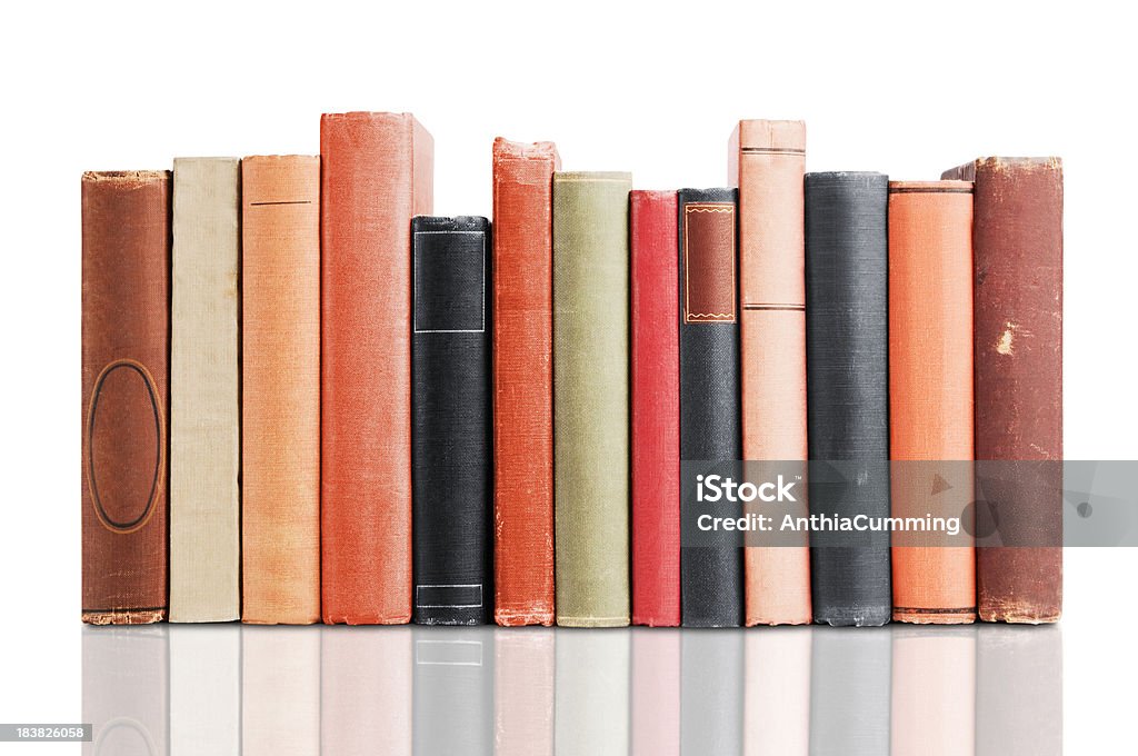 Recouvert de cuir de livres isolé sur fond blanc - Photo de Gouttière de livre libre de droits