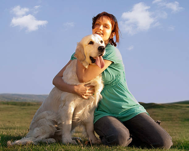 istock Young girl with a dog 183826664