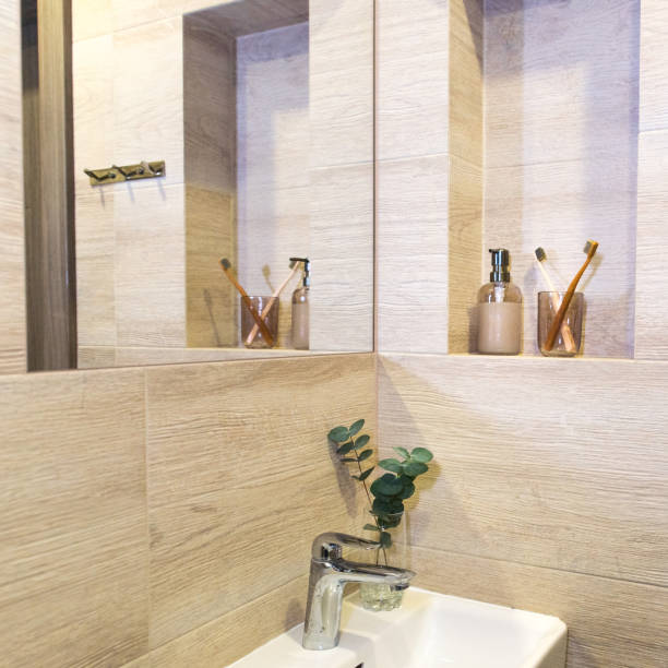 istock bathroom, soap dispenser, white towel, toothbrush holder 1838271479