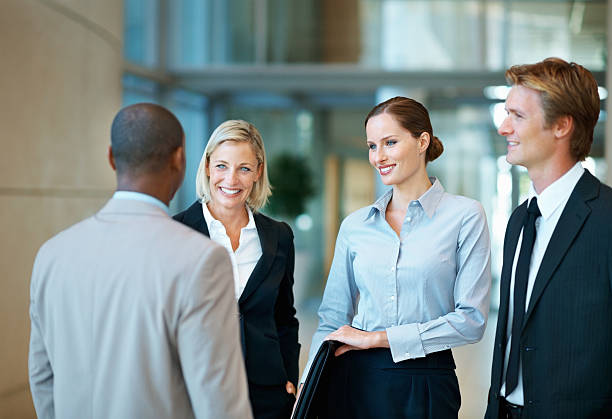 istock Happy executives in the office 183828339