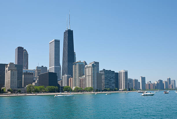 istock Downtown Chicago- skyline with Lake Michigan 183828595