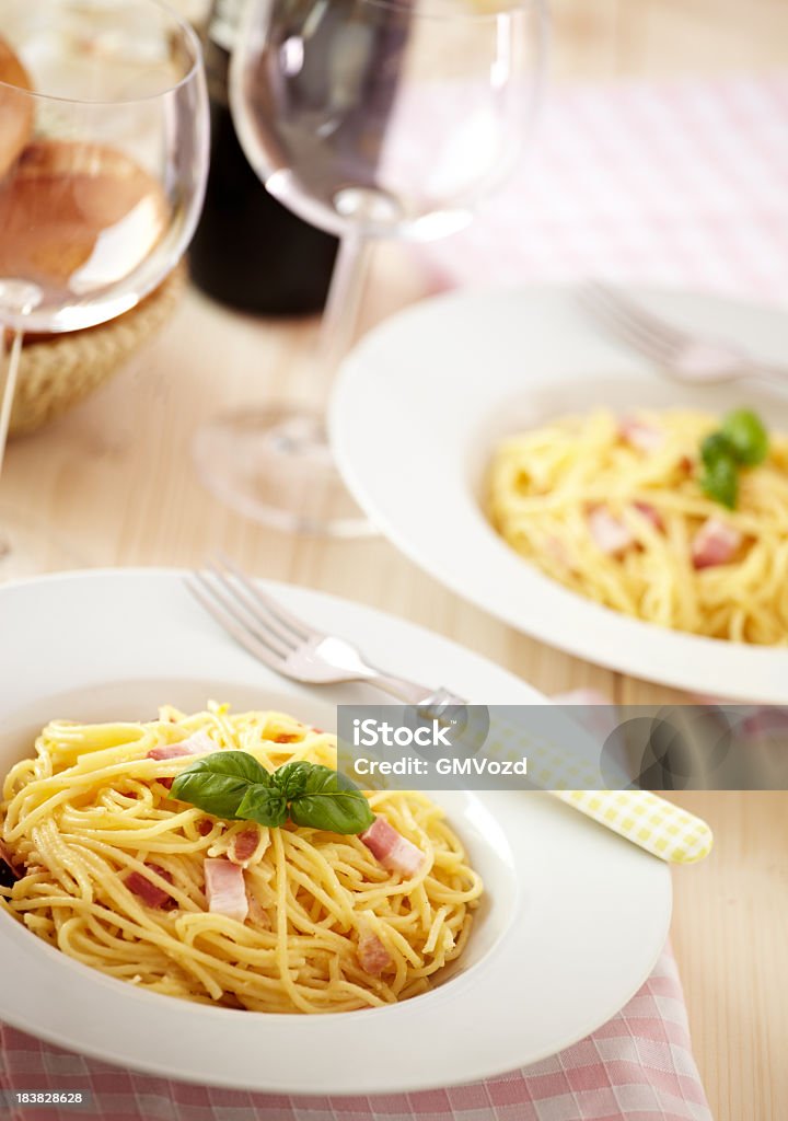 Spaghetti Carbonara - Zbiór zdjęć royalty-free (Bekon)