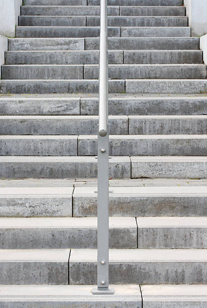 istock Outside concrete stairway with handrail 183829121