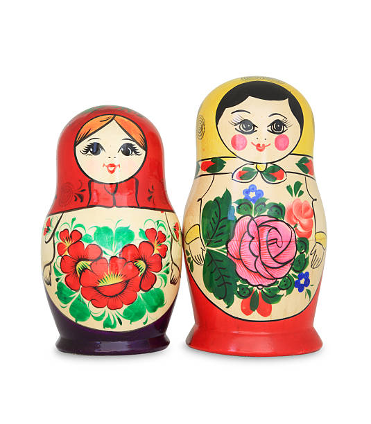 freundinnen - doll russian nesting doll babushka two objects stock-fotos und bilder