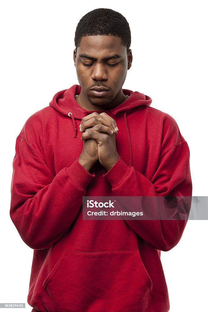 若い男性祈る留められた手 - 祈るのロイヤリティフリーストックフォト