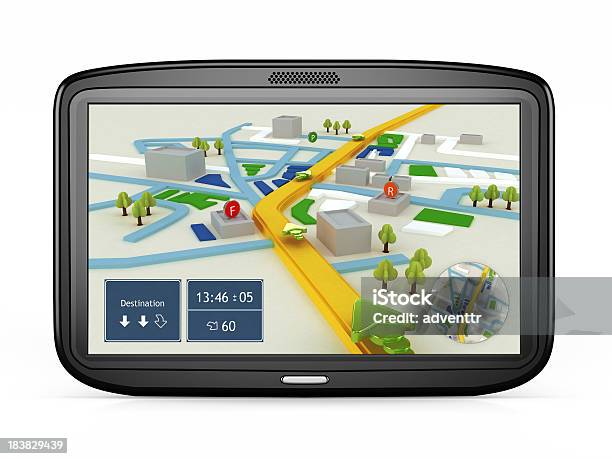 Gps Navigation Device Stock Photo - Download Image Now - Global Positioning System, Cut Out, Car