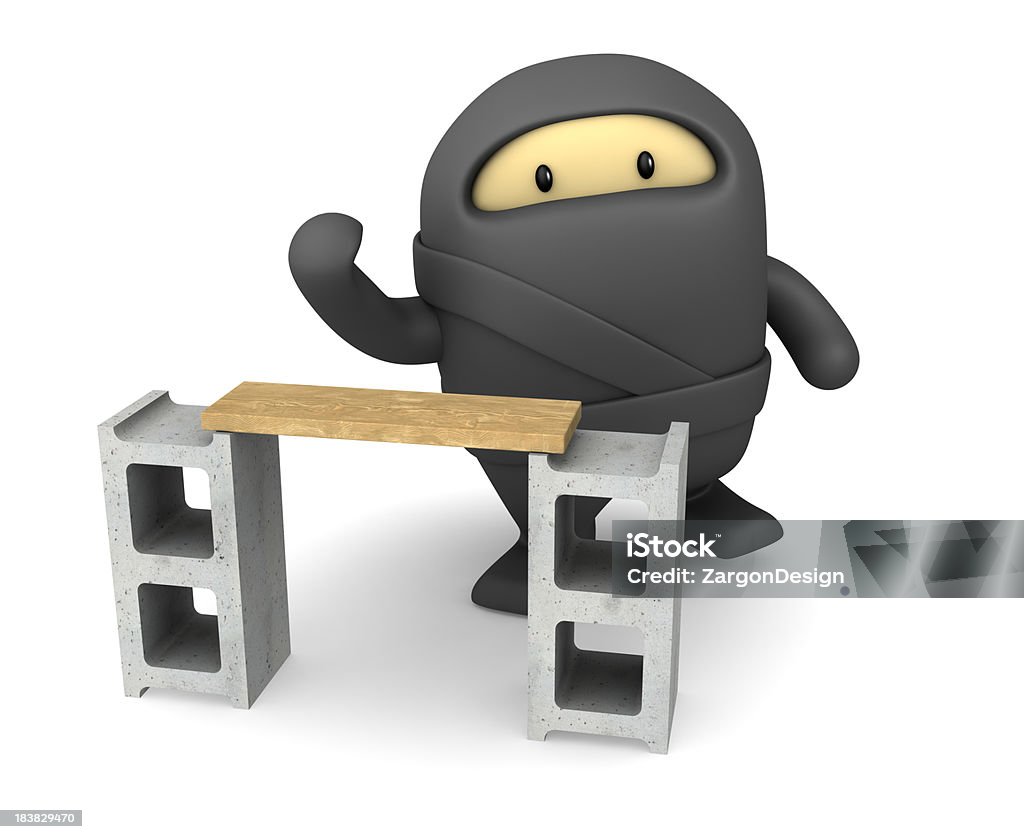 Little Ninja Chop Stock Photo - Download Image Now - Cartoon, Cinder Block,  Ninja - iStock
