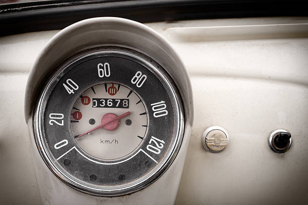 istock Vintage Car Speedometer and Instrument Panel 183829498