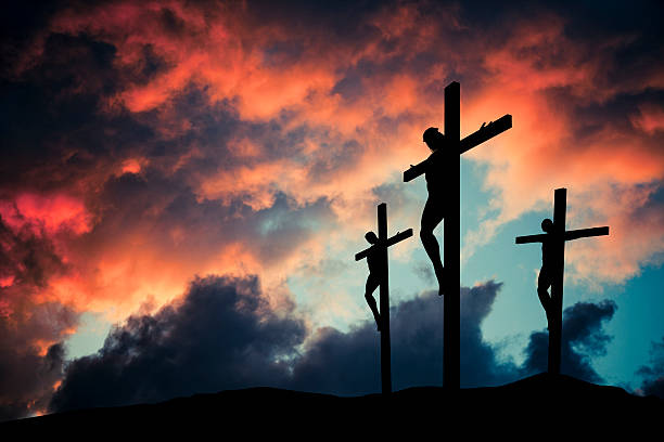 イエス・キリストキリストの神の息子 crusified 木製クロス - the cross ストックフォトと画像