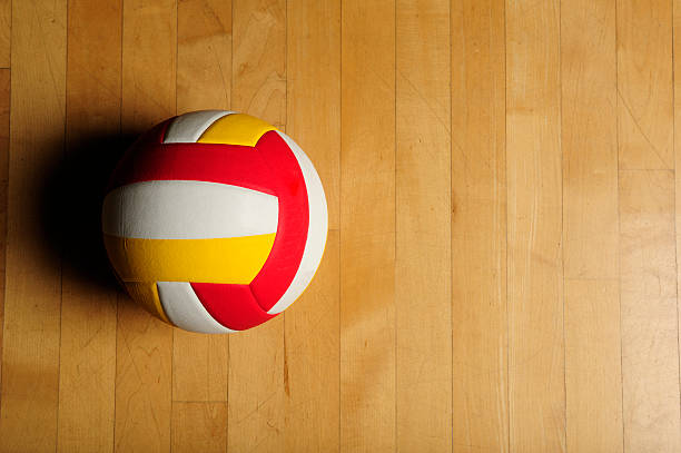 istock Volleyball in an empty gym 183829957