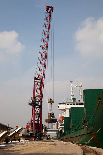 Large loading crane in Port of Ghent harbor