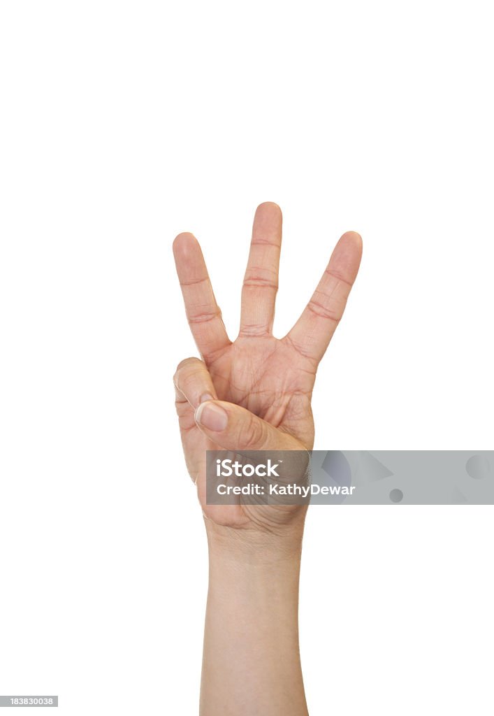 Letter W in American Sign Language Caucasian female making the letter W using American Sign Language. Letter W Stock Photo