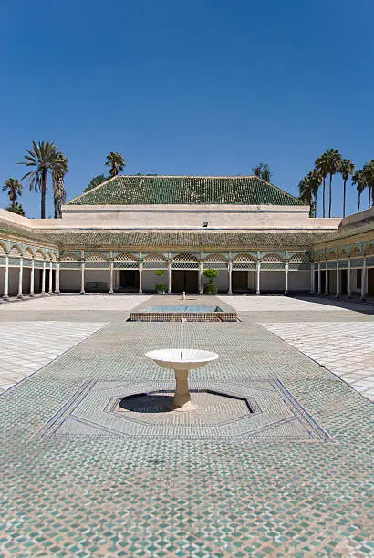 Inner courtyard of the Bahia Palace in Marrakech.