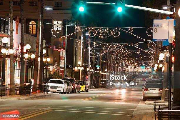 Night Life In Ybor City Tampa Stock Photo - Download Image Now - City, Tampa, Nightlife