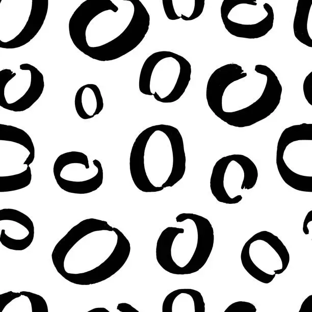 Vector illustration of Seamless pattern with sketch circles shape