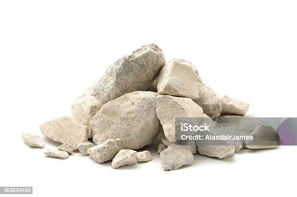 Limestone Chippings Stock Photo - Download Image Now - Rock - Object, Stone - Object, Heap