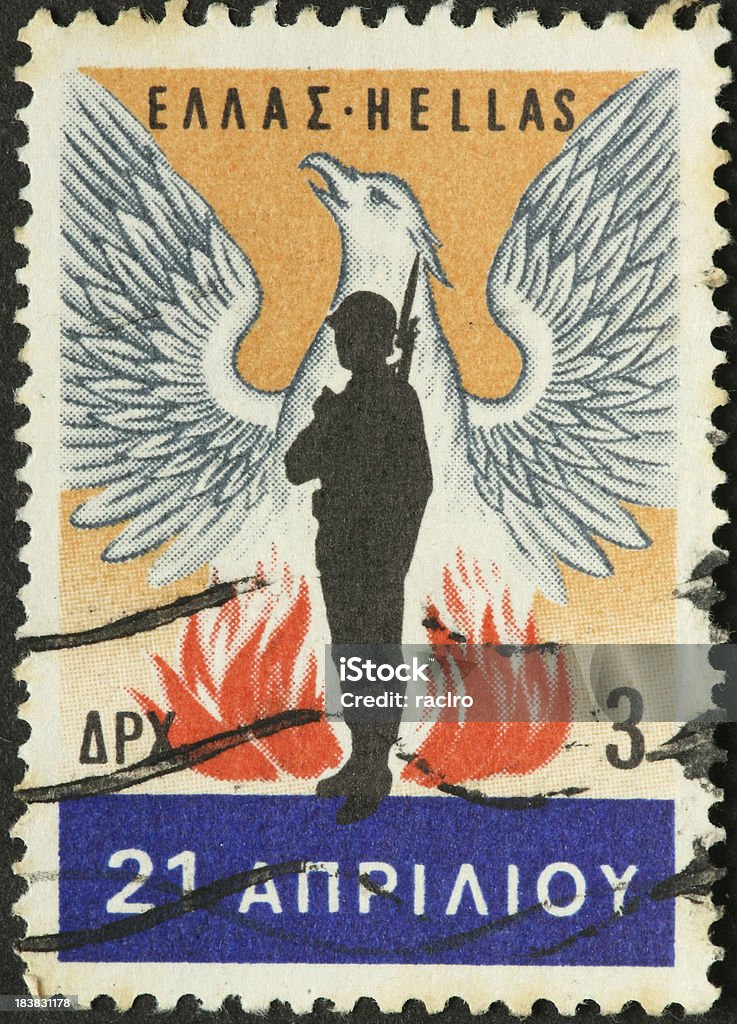 Griechische Soldaten, Adler und flames Weiß - Lizenzfrei Adler Stock-Foto