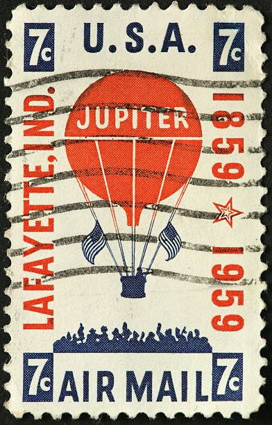 istock Jupiter airmail balloon flight 1859 on an old postage stamp 183831893