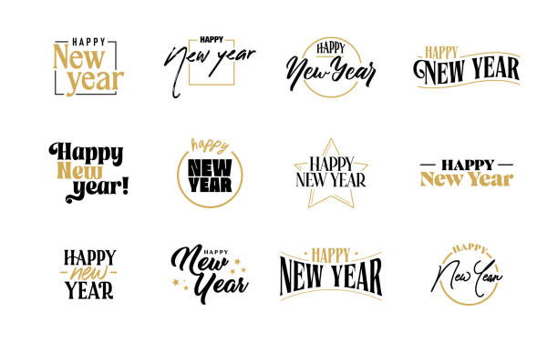 istock Happy New Year. Hand drawn lettering isolated on white background. 1838322333