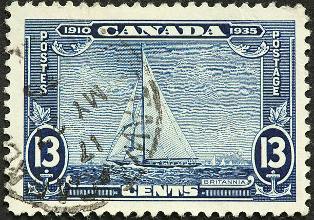 istock HMY Britannia (Royal Cutter Yacht), old Canadian postage stamp 183832747
