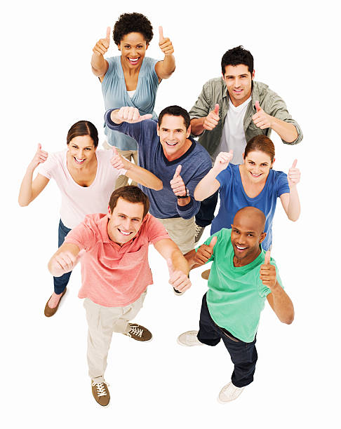 istock Group of Young Adults Giving a Thumbs Up - Isolated 183833465