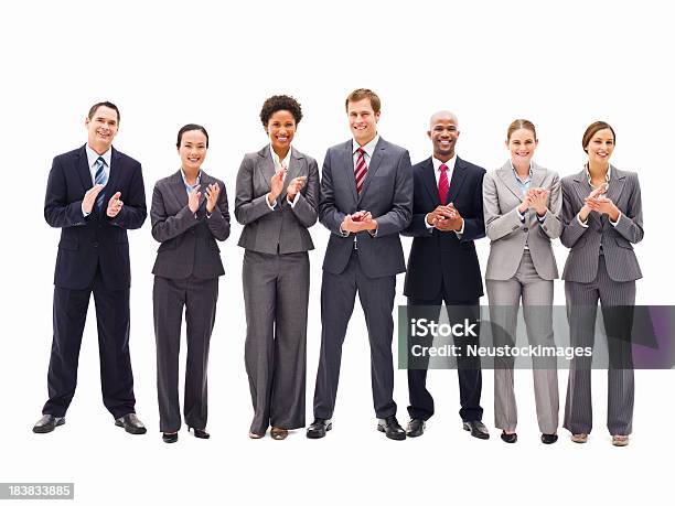 Line Of Business People Clapping Isolated Stock Photo - Download Image Now - Clapping, People, Suit