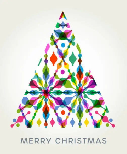 Vector illustration of Christmas Tree Greeting