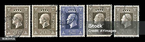 Re Olav V Di Norvegia Francobolli - Fotografie stock e altre immagini di Francobollo postale - Francobollo postale, Re - Nobile, Carta