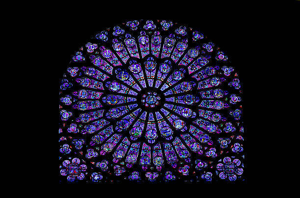 notre dame vitral - rose window - fotografias e filmes do acervo