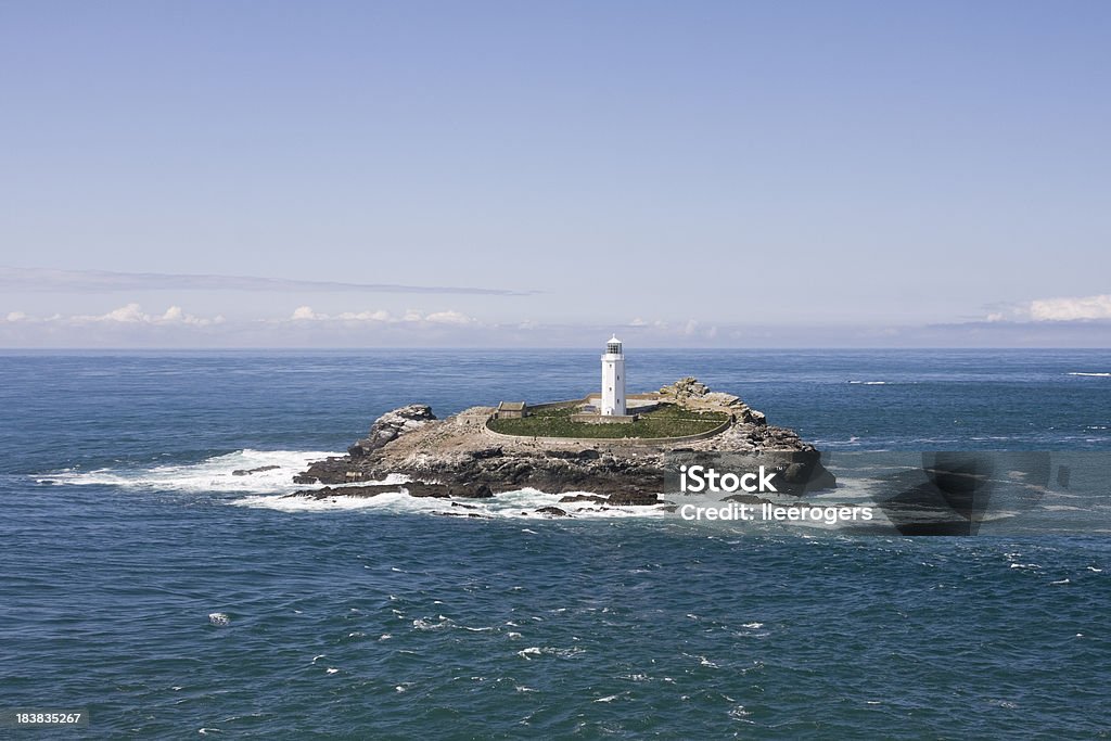 Farol Godrevy Ilha do Norte costa da Cornualha - Royalty-free Ao Ar Livre Foto de stock