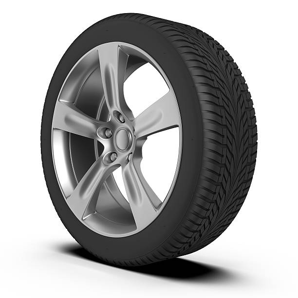 istock Car tire and wheel on white background 183835418