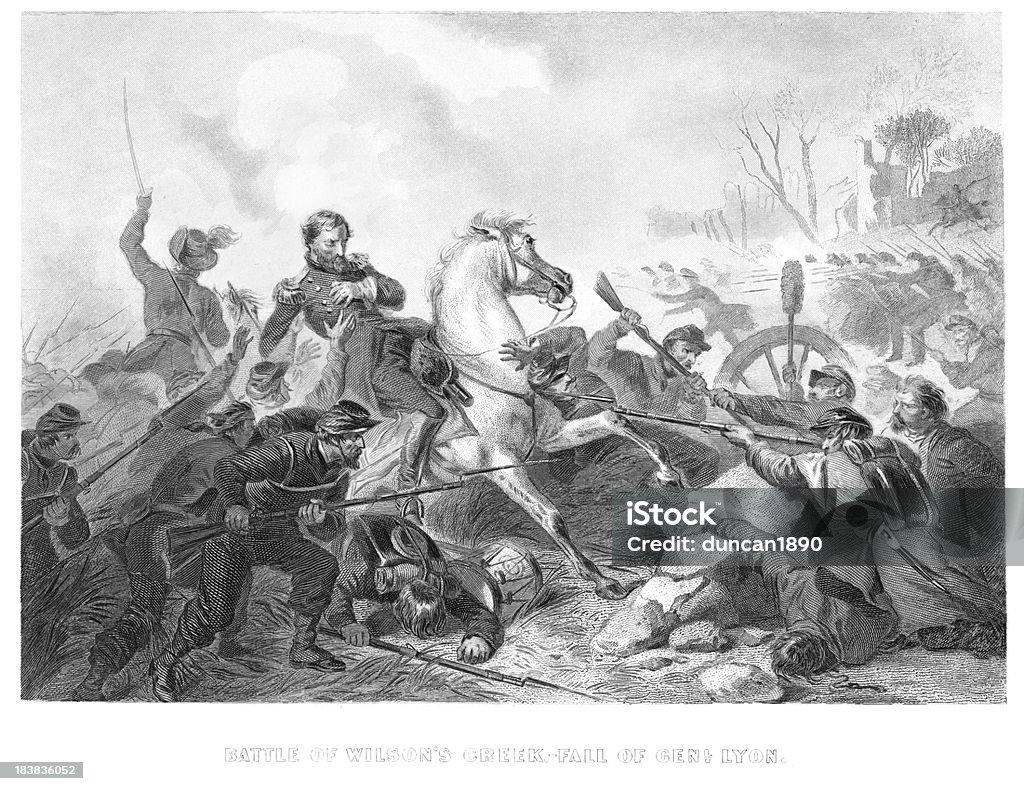 Batalha de Wilson é Creek - Royalty-free Guerra Civil Ilustração de stock