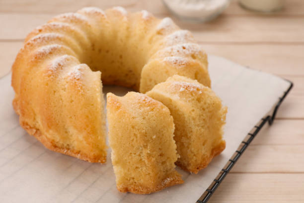 istock Delicious freshly baked sponge cake on table, closeup 1838364805