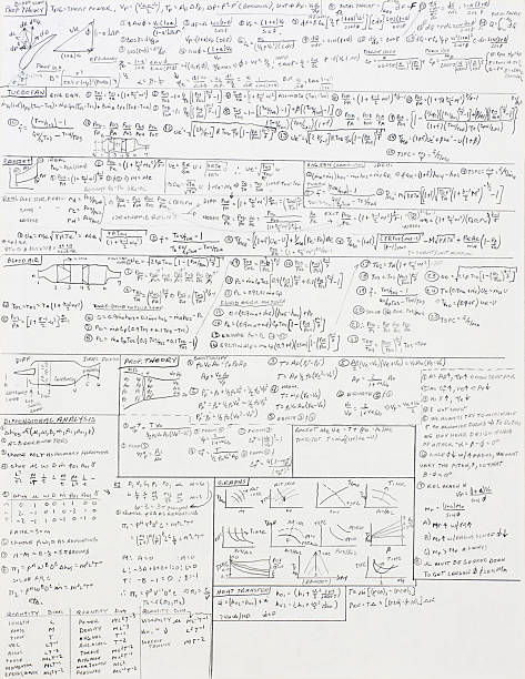 mathematical equations für fließende dynamics - equal sign fotos stock-fotos und bilder