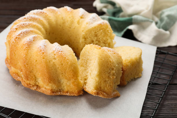 istock Delicious freshly baked sponge cake on table, closeup 1838366380