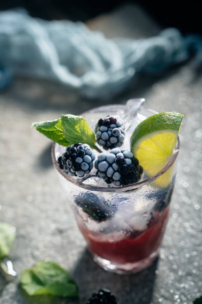 istock Blackberry lime mojito with mint and ice 1838367985