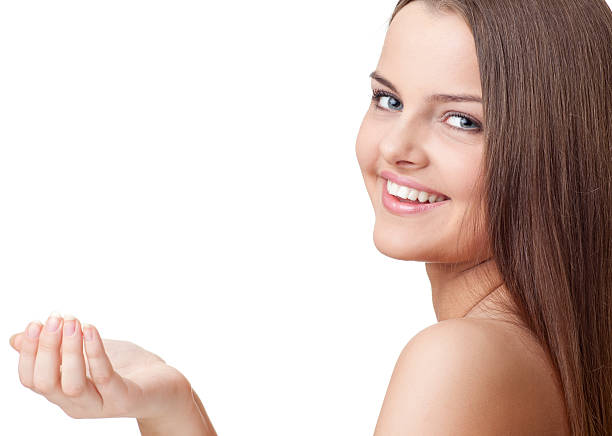 istock Woman Showing Product 183837103