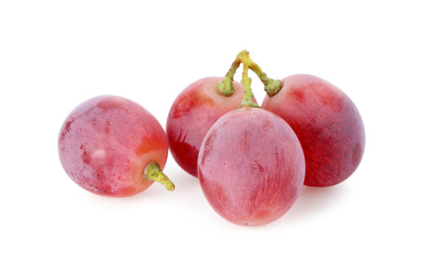 istock Tasty ripe red grapes isolated on white 1838380164